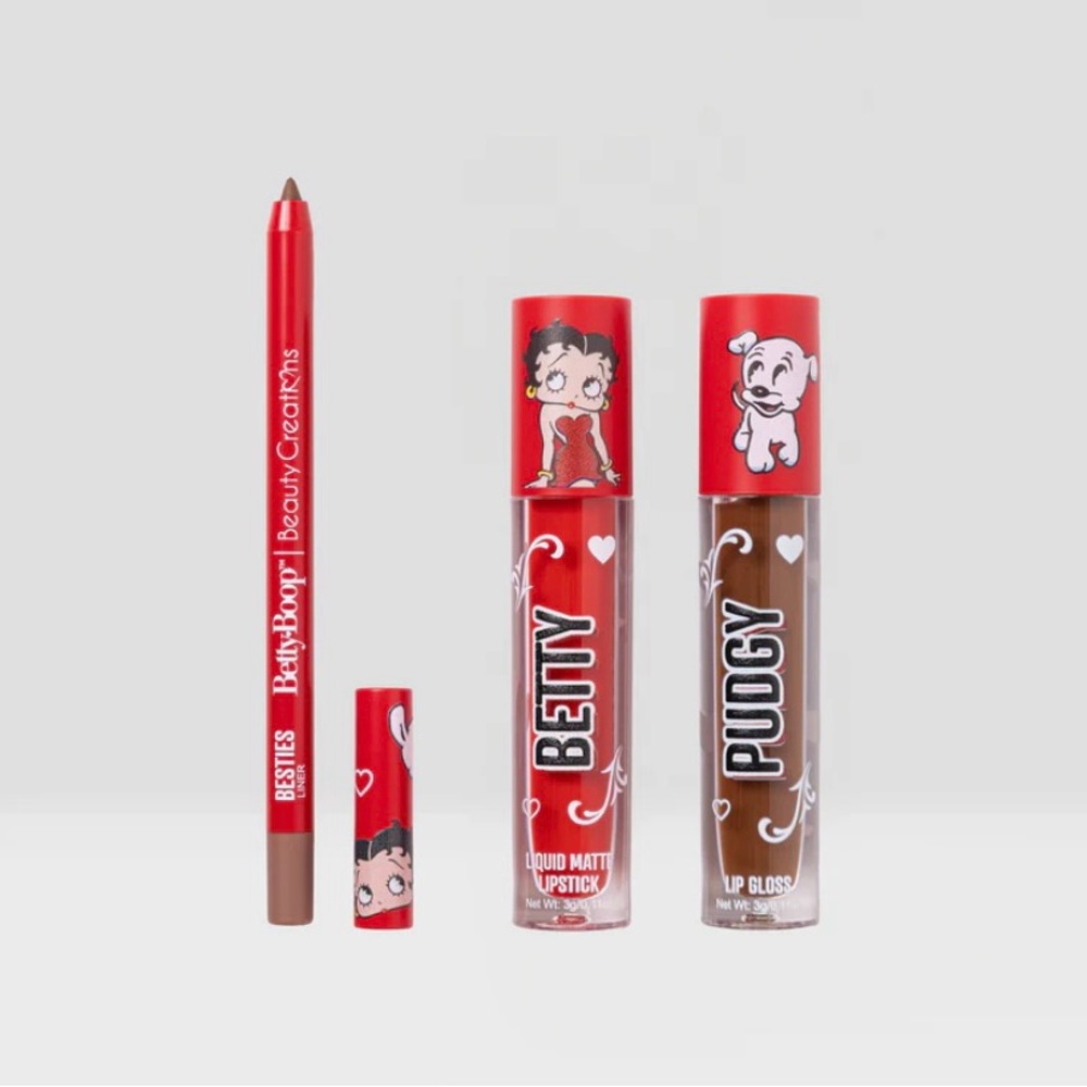 Betty Boop Lip Balm & Gloss Set - Red and Brown